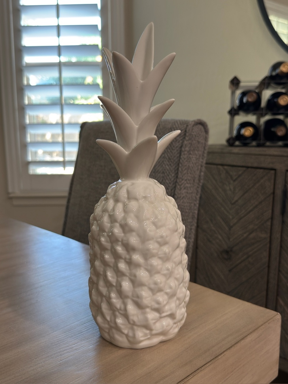 White Ceramic Pineapple Accent